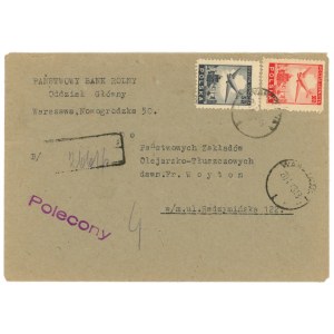 Wydanie lotnicze 1946, list miejscowy polecony z Warszawy 20.01.48 (902)