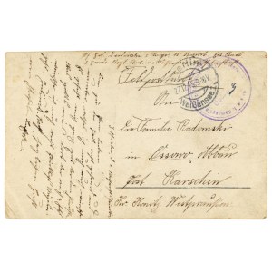 Fotografia wojskowa z obiegiem, wysłana z Berlina 27.12.1915. Stempel formacyjny (912)