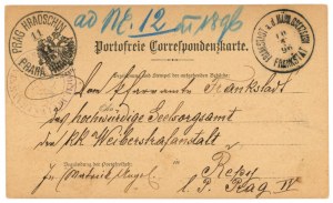 Postcard sent from Frankstadt to Prague 10.02.1896 (914)