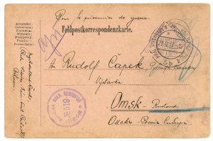 Card sent to a prisoner of war to Russia in Siberia, 1917 (923)