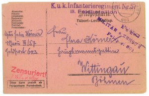 Card, 57th Galician Infantry Regiment, 3rd Battalion from Tarnów, 1916 (925)