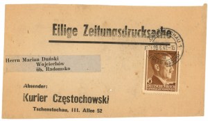 Newspaper band sent 29.6.42 from Czestochowa to Radomsko (926)