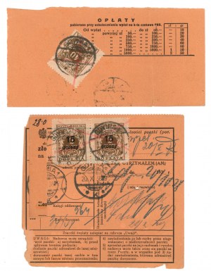 Two transfers with surcharge stamps Gdynia and Warsaw, 1938 (927)