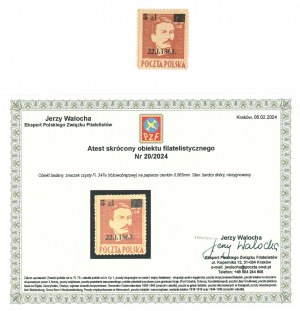 82nd Anniversary of the January Uprising, stamp in pinkish-brown color, Waloch attestation (937)