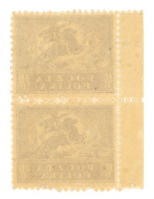Issue in mark currency 1919, top stamp with error 
