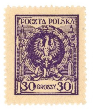 Eagle in wreath, stamp for 30 gr. in purple, 1924 (942)