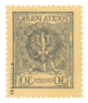 Eagle in wreath 30 gr, stamp in purple-blue, 1924. guaranteed (943)