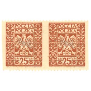 Wydanie obiegowe, 1928. Wiedeńskie fałszerstwo znaczka za 25 gr na szkodę poczty. Parka (946)