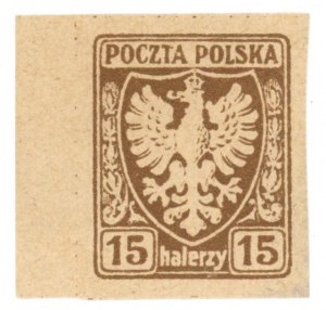 Eagle On Heraldic Shield, 1919 Stamp for 15 h. - Scratch on the left wing (952)