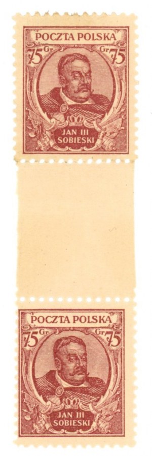 Bust of King John III Sobieski, 1930 - Stamp with inter-pole. Waloch attestation (956)