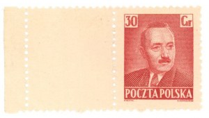 Boleslaw Bierut, 1950. stamp with a blank on the left margin (970)