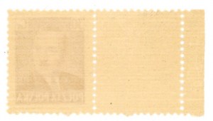 Boleslaw Bierut, 1950. stamp with a blank on the left margin (970)