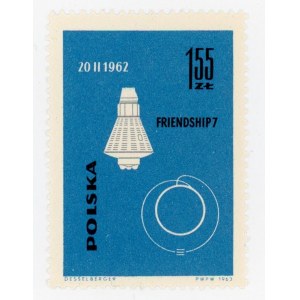 Zdobywanie kosmosu 1962, znaczek z błędem wklęsła kopuła (987)