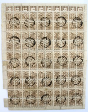 Issue in mark currency, 1919. stamp sheet with 3 fen. (1103)