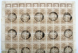 Issue in mark currency, 1919. stamp sheet with 3 fen. (1103)