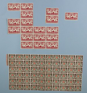 Set of fragments of sheets of stamps of the Free City of Danzig (1105)