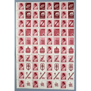 Walka z gruźlicą, 1948. Fragment arkusza znaczka za 15+10 zł (1111)