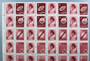 Fight against tuberculosis, 1948. fragment of a stamp sheet for 15+10 zloty (1111)