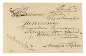 Letter from Lviv to Nowy Sacz, 1839. letter unopened (1361)