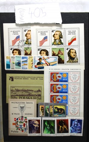 Poland, blank and cancelled, stamp set of 405 stamps in a cluster (1408)