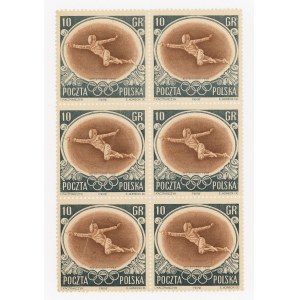 XVI Igrzyska Olimpijskie w Melbourne 1956, sześcioblok, druk na skośnym zagięciu papieru (1400)