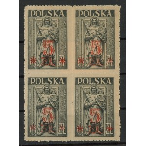 Wydanie przedrukowe, 1947. Czworoblok. Gwarancja i opis (1395)