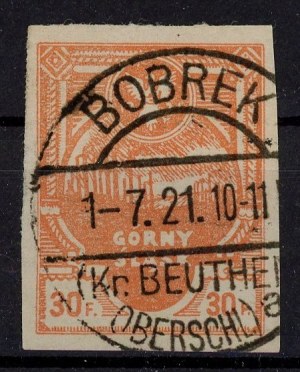 Upper Silesia, Insurgent Post Office, Korfanty issue, cut stamp. Guarantee (1380)