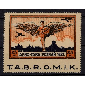 T.A.B.R.O.M.I.K. wydanie znaczków dodatkowej obowiązkowej opłaty lotniczej, 1921. Brak perforacji. Gwarancja (1375)