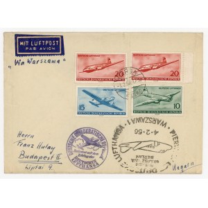 List lotniczy DDR - Węgry via Warszawa, 1955. Stemple (1367)