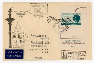Stamp Day 1956 Letter sent from Warsaw to Budapest (1366)