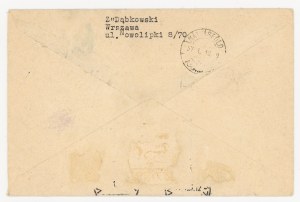 Stamp Day 1956 Letter sent from Warsaw to Budapest (1366)