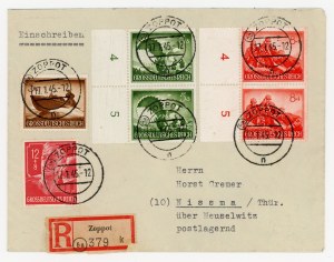 Letter from Sopot to Germany, sent 17.1.45. sticker OSTROPA 1935 (1365)