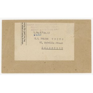 List ze stemplem Kadra Zapasowa Żandarmerii oraz Polska Poczta Polowa z 30.06.1945 (1363)