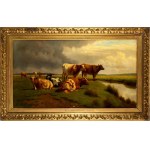WILLIAM SIDNEY COOPER (1854 - 1927), Landscape with oxen