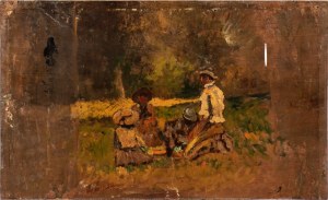 ADOLPHE-JOSEPH-THOMAS MONTICELLI (Marsiglia 1824 - 1886), Children playing in the wood