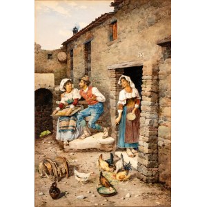 FILIPPO INDONI (Roma 1842 - 1908), Scène paysanne