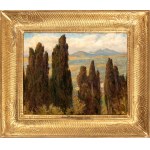 NAPOLEONE PARISANI (Camerino 1854 - Roma 1932), Cypresses