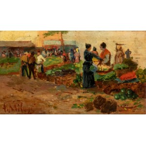 ALESSANDRO MILESI (Venezia 1856 - 1945), Venetian market