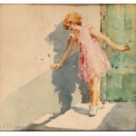 VINCENZO IROLLI (Napoli 1860 - 1949), Child in pink dress