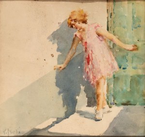 VINCENZO IROLLI (Napoli 1860 - 1949), Child in pink dress