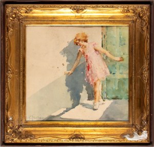 VINCENZO IROLLI (Napoli 1860 - 1949), Child in pink dress
