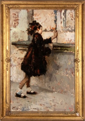 VINCENZO IROLLI (Napoli 1860 - 1949), Child on a terrace