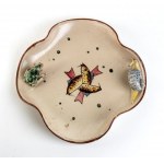 Concave plate with fish decoration and a snail and a frog in rilief, Cava dei Tirreni