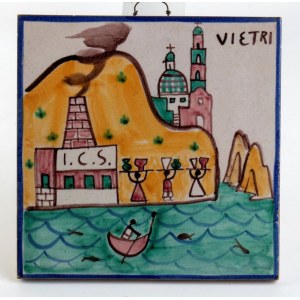 MANIFATTURA VIETRI, Tile with decoration of Vietri manufacture
