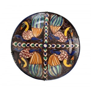 MANIFATTURA VIETRI, Large plate with waterfowls decoration