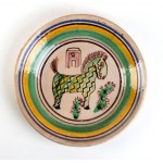 GUNTHER STUDEMANN (Berlino 1890 - 1981), Round plate with geometrically patterned horse decoration