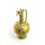 VINCENZO PINTO (Vietri 1870 - 1939), Griffin-shaped amphora with decoration of yellow fruits