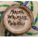 MANIFATTURA MARCINA, Set of two small cups with sailing ship decoration