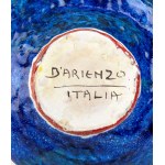 ANDREA D'ARIENZO (Vietri 1911 - 1995), Blue and white vase with decorations
