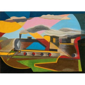 GIULIO D'ANNA (Villarosa 1908 - Messina 1978), Dinamismo di un treno
